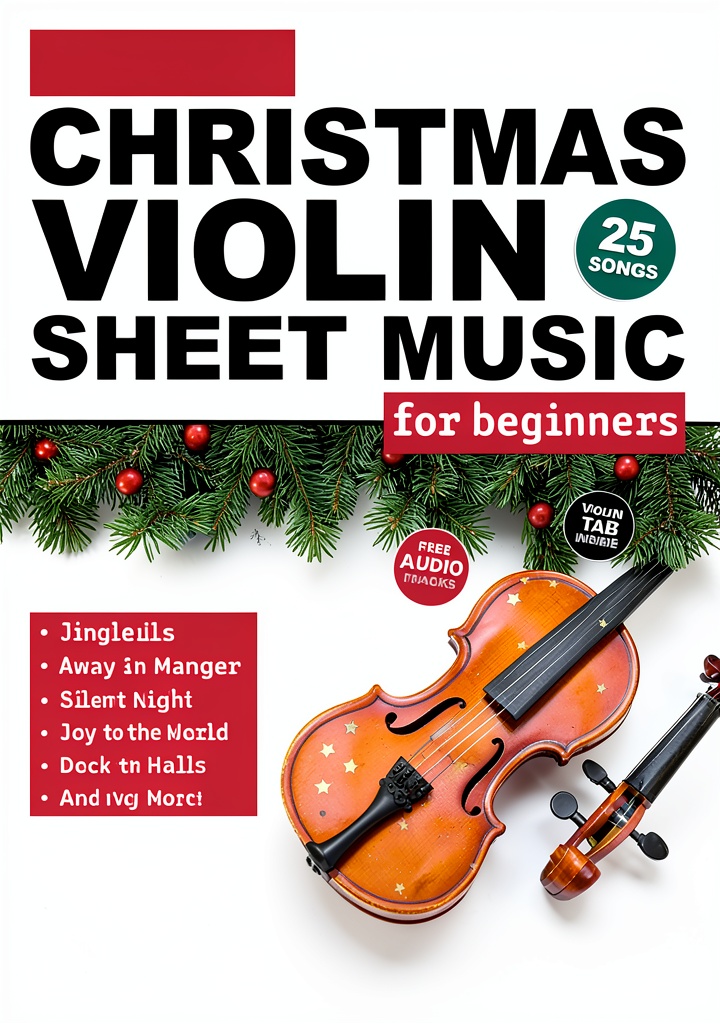 Large print violin sheet music book open on a music stand