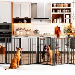 Vantas Metal Pet Gate Freestanding Folding Dog Fence-0