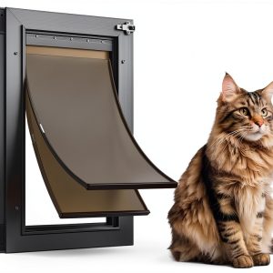 VOSOIR Small Dog Door Aluminum Magnetic Pet Door-0