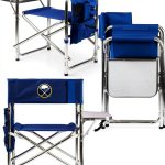 Camping Chair Picnic Time Outdoor Folding with Side Table Navy Blue-0