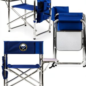Camping Chair Picnic Time Outdoor Folding with Side Table Navy Blue-0