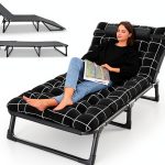 SamFansar Folding Chaise with Faux Pearl Mattress Black-0