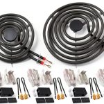 MP22YA Electric Range Burner Element Unit Set(2 pcs MP15YA 6" & 2 pcs MP21YA 8") with 4 Pack 330031 Surface Element Receptacle Kit by Beaquicy - Replacement for Whirlpool Ken-more Ranges/Stoves-0