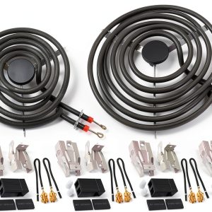 MP22YA Electric Range Burner Element Unit Set(2 pcs MP15YA 6" & 2 pcs MP21YA 8") with 4 Pack 330031 Surface Element Receptacle Kit by Beaquicy - Replacement for Whirlpool Ken-more Ranges/Stoves-0