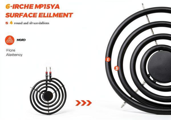 MP22YA Electric Range Burner Element Unit Set(2 pcs MP15YA 6" & 2 pcs MP21YA 8") with 4 Pack 330031 Surface Element Receptacle Kit by Beaquicy - Replacement for Whirlpool Ken-more Ranges/Stoves-2