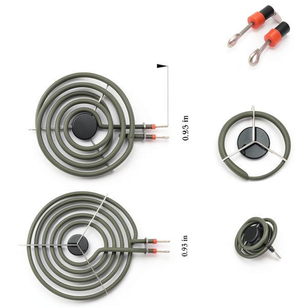 MP22YA Electric Range Burner Element Unit Set(2 pcs MP15YA 6" & 2 pcs MP21YA 8") with 4 Pack 330031 Surface Element Receptacle Kit by Beaquicy - Replacement for Whirlpool Ken-more Ranges/Stoves-1
