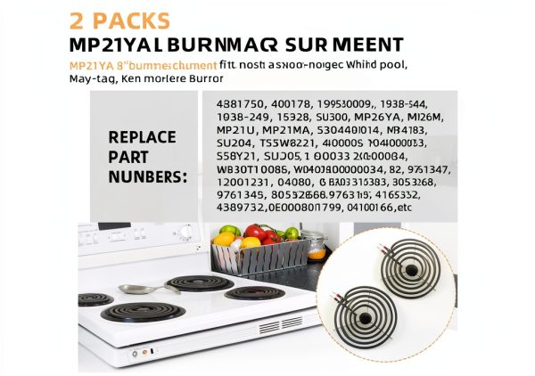 MP21YA Electric Range Burner 2 Pack 8" Steel Replacement by AMI-3